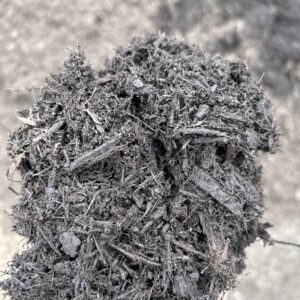 a dark triple shredded mulch