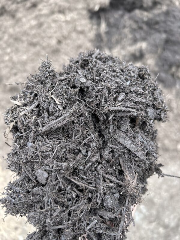 a dark triple shredded mulch