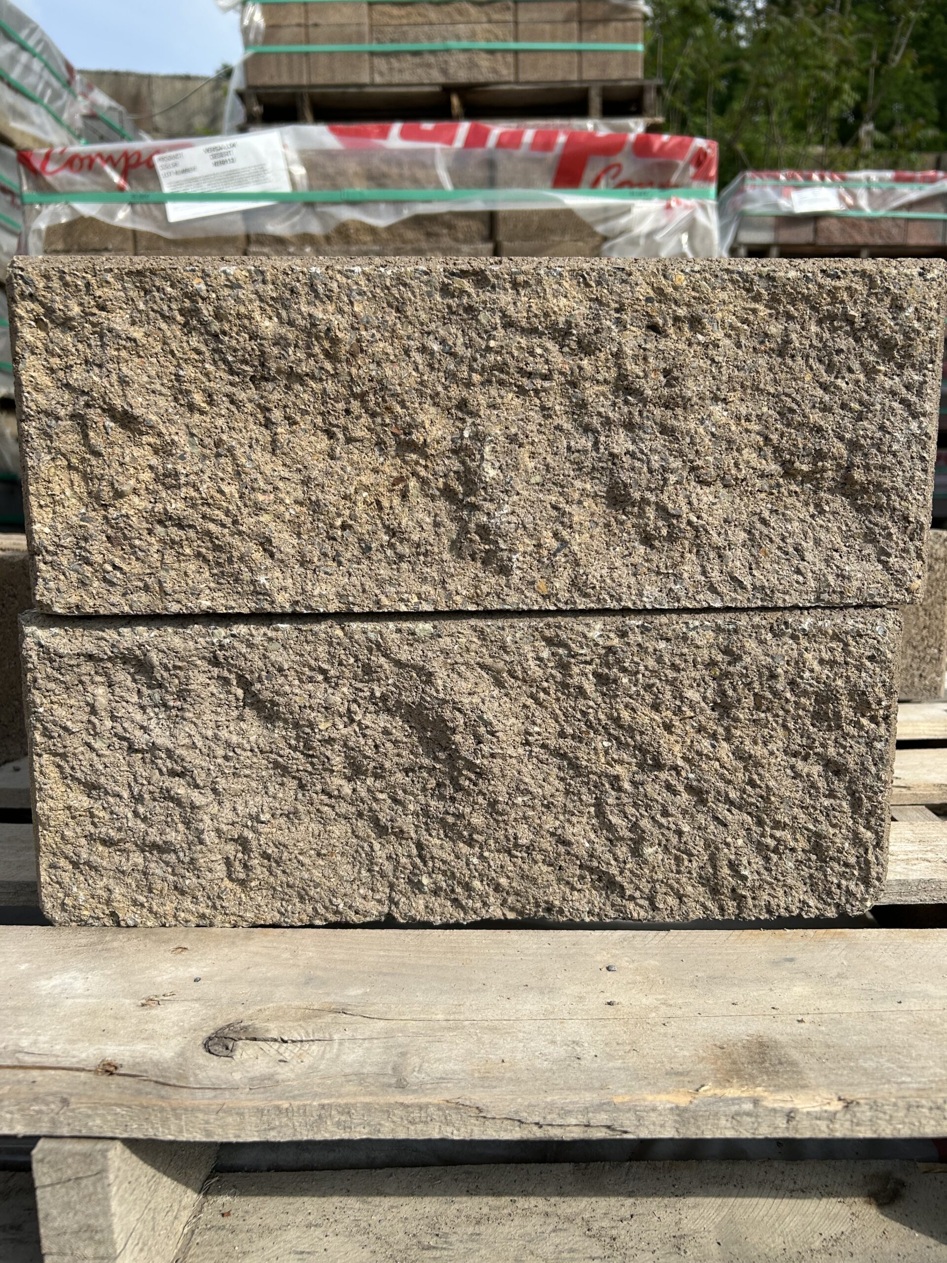 medium tan stone rectangular block