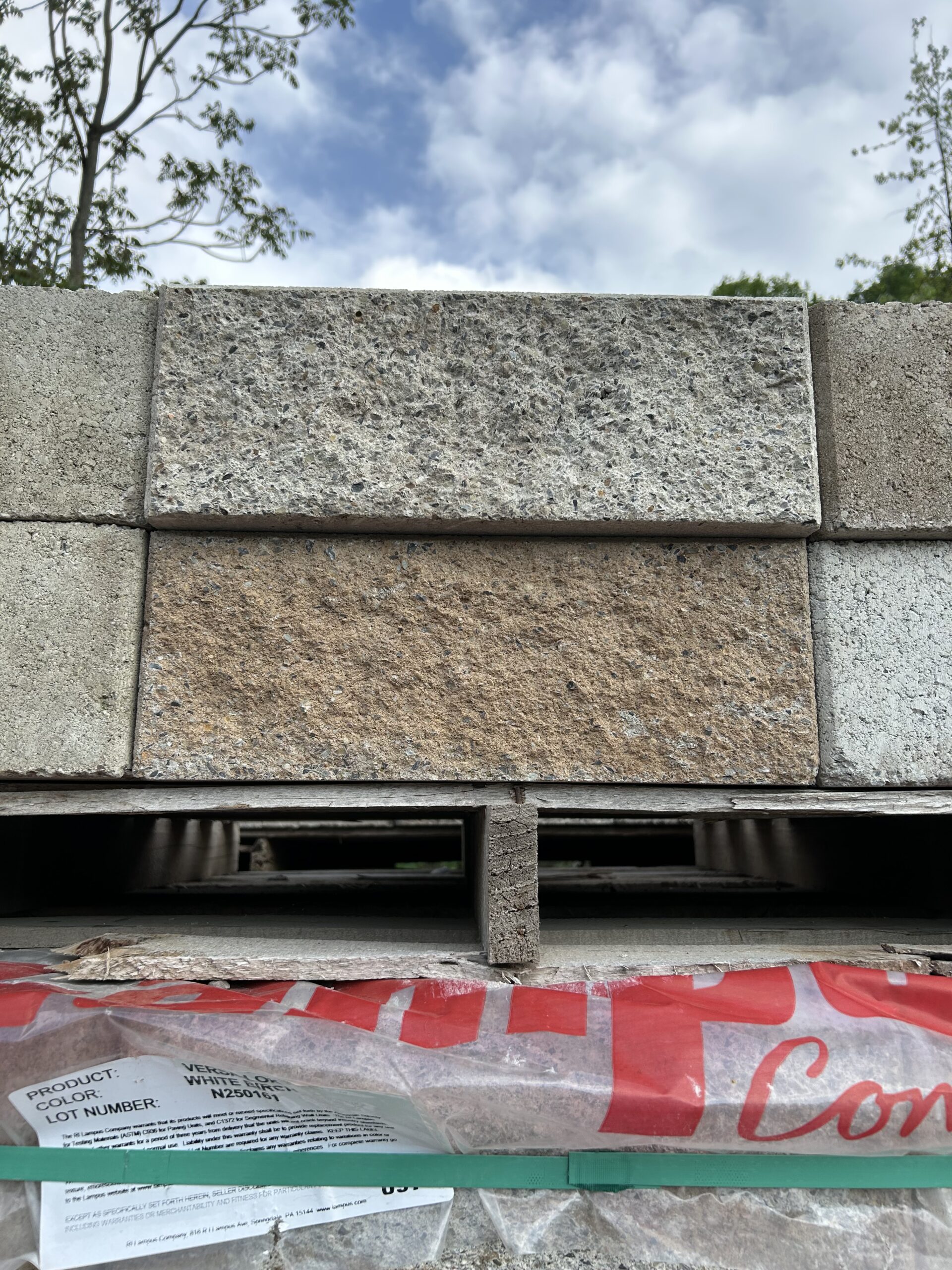 White to tan stone rectangular blocks
